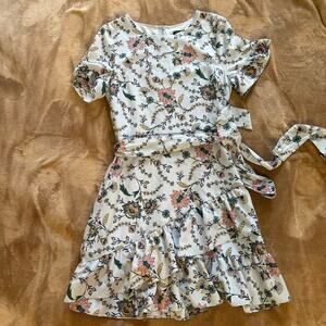 Romantic Cottagecore Floral Ruffle Mini Dress